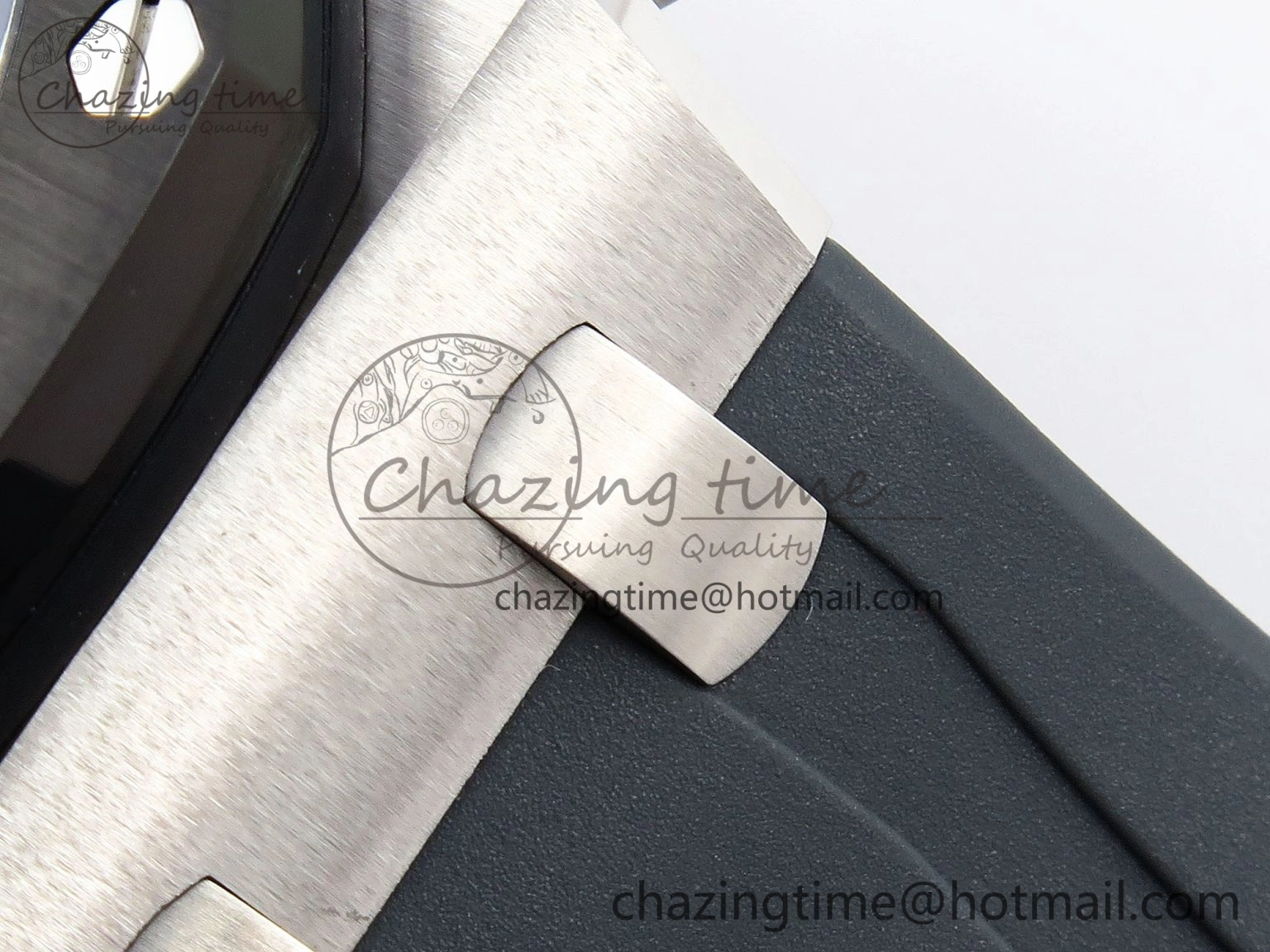 Vibrant Royal Oak Offshore 44mm SS Black Ceramic Bezel APF 1:1 Best Edition Gray Blue Dial on Gray Rubber Strap A 4544