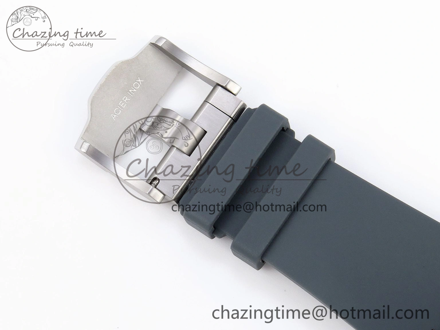 Vibrant Royal Oak Offshore 44mm SS Black Ceramic Bezel APF 1:1 Best Edition Gray Blue Dial on Gray Rubber Strap A 4544
