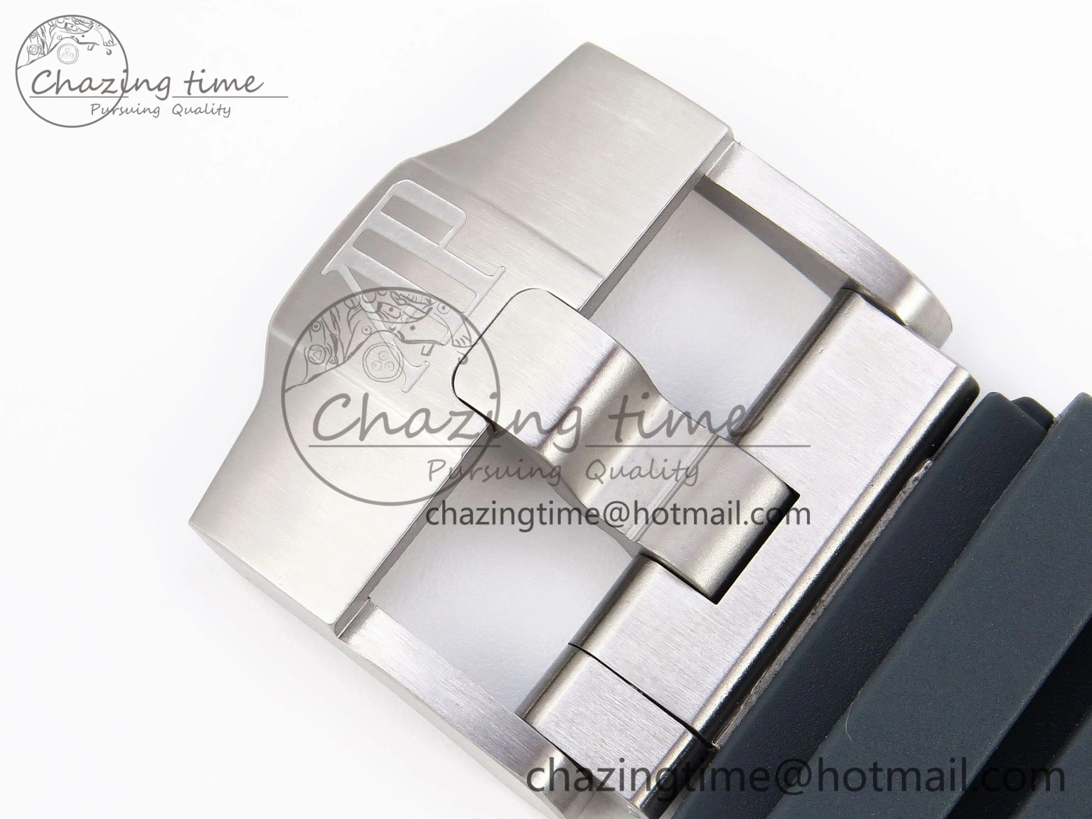 Vibrant Royal Oak Offshore 44mm SS Black Ceramic Bezel APF 1:1 Best Edition Gray Blue Dial on Gray Rubber Strap A 4544