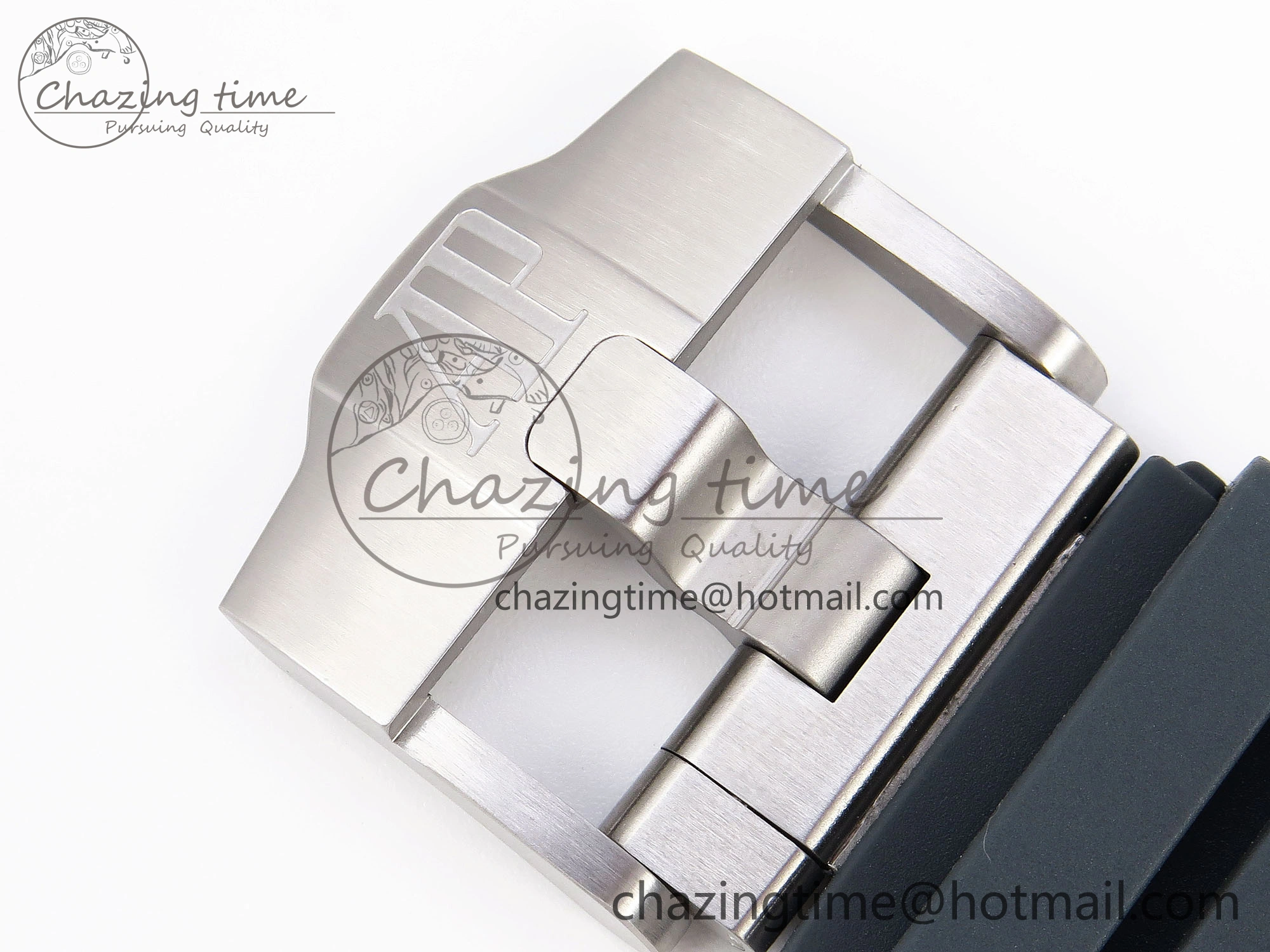 Vibrant Royal Oak Offshore 44mm SS Black Ceramic Bezel APF 1:1 Best Edition Gray Blue Dial on Gray Rubber Strap A 4544
