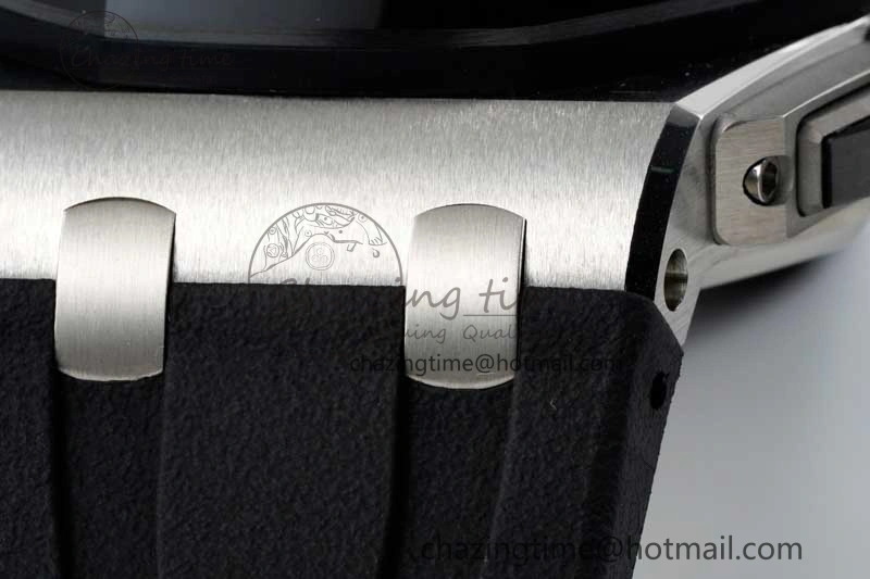 StreetReady Royal Oak Offshore 44mm SS Black Ceramic Bezel BVF Best Edition White Black Dial on Rubber Strap A 4753