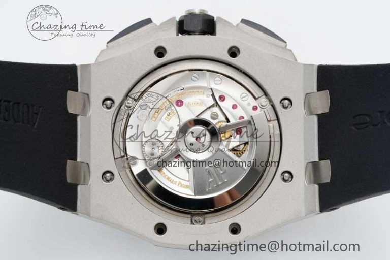 StreetReady Royal Oak Offshore 44mm SS Black Ceramic Bezel BVF Best Edition White Black Dial on Rubber Strap A 4753