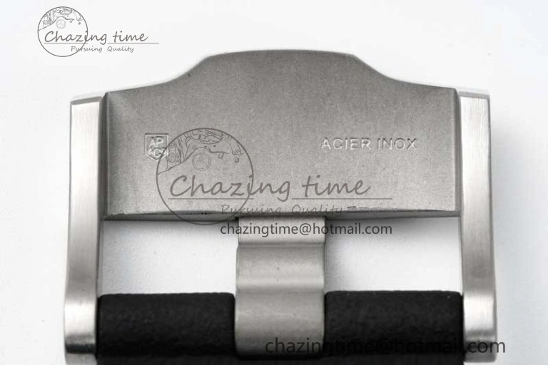 StreetReady Royal Oak Offshore 44mm SS Black Ceramic Bezel BVF Best Edition White Black Dial on Rubber Strap A 4753