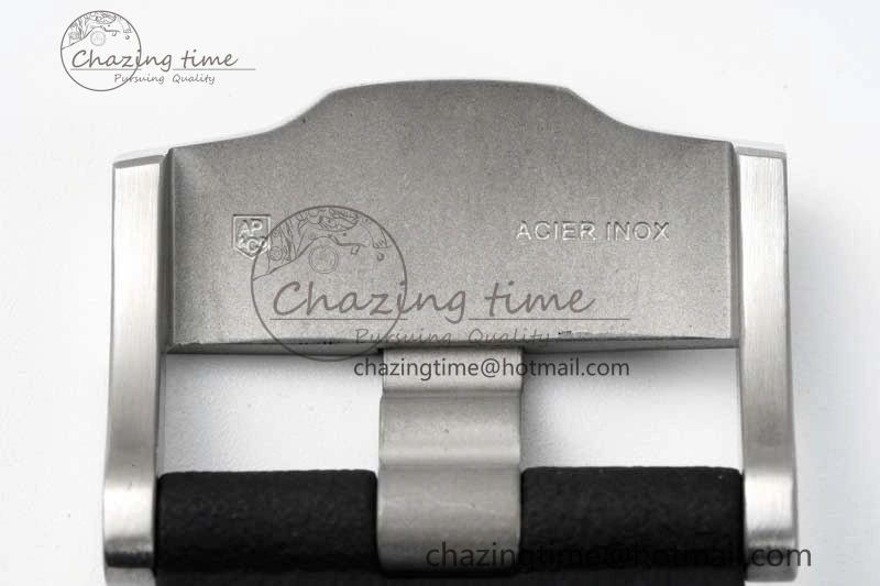 StreetReady Royal Oak Offshore 44mm SS Black Ceramic Bezel BVF Best Edition White Black Dial on Rubber Strap A 4753