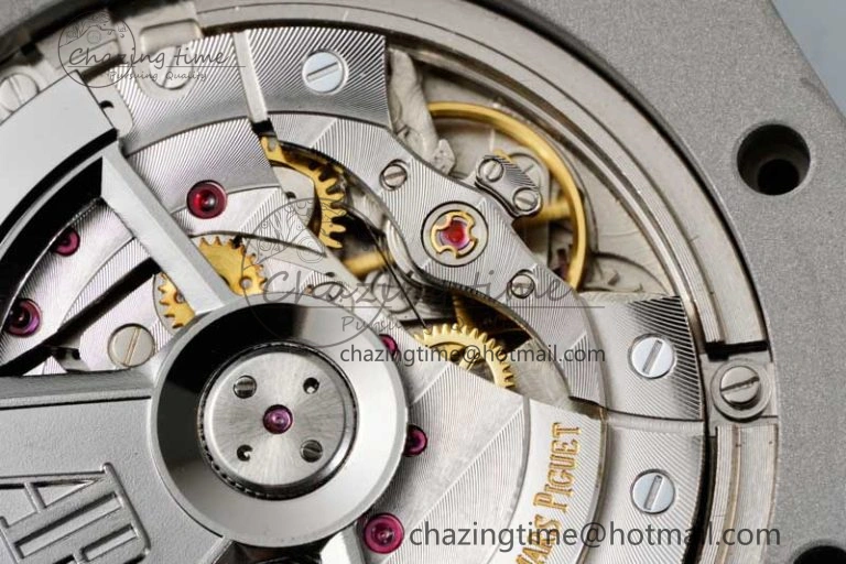 StreetReady Royal Oak Offshore 44mm SS Black Ceramic Bezel BVF Best Edition White Black Dial on Rubber Strap A 4753