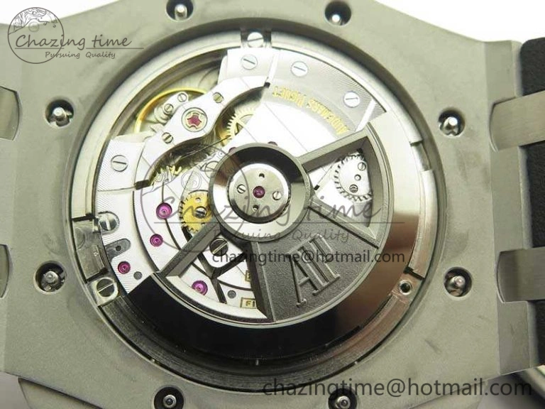 Royal Oak Offshore 44mm SS Black Ceramic Bezel JF 1:1 Best Edition On Rubber Strap A3126 V2 w  Cyclops And DW Mod Upgraded 4955