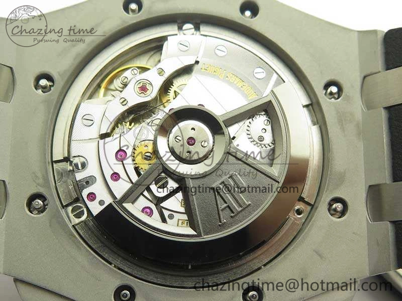 Royal Oak Offshore 44mm SS Black Ceramic Bezel JF 1:1 Best Edition On Rubber Strap A3126 V2 w  Cyclops And DW Mod Upgraded 4955