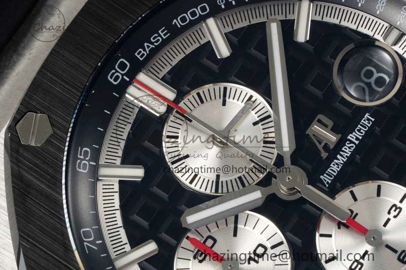 Royal Oak Offshore 44mm SS Black Ceramic Bezel RSF Best Edition Black Silver Dial on Rubber Strap A Practical 4755