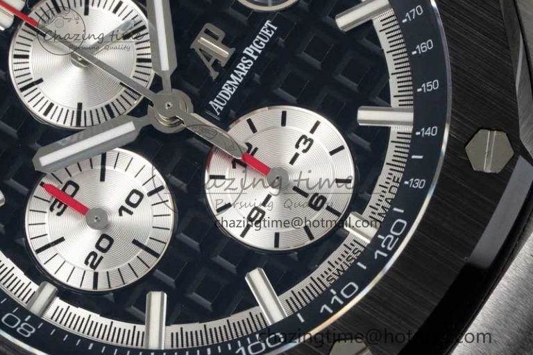 Royal Oak Offshore 44mm SS Black Ceramic Bezel RSF Best Edition Black Silver Dial on Rubber Strap A Practical 4755