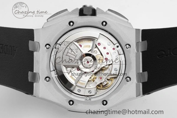 Royal Oak Offshore 44mm SS Black Ceramic Bezel RSF Best Edition White Black Dial on Rubber Strap A3126 V FastDry 4716