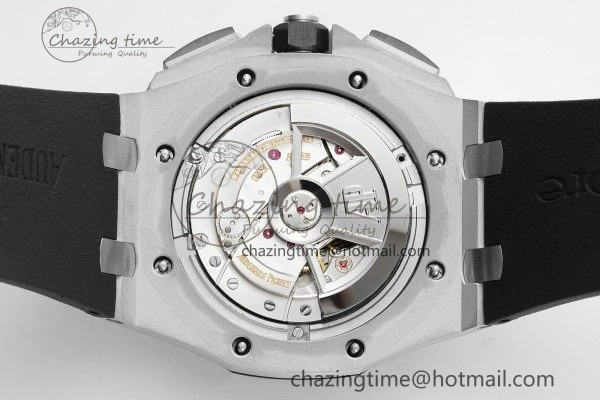 Royal Oak Offshore 44mm SS Black Ceramic Bezel RSF Best Edition White Black Dial on Rubber Strap A3126 V FastDry 4716