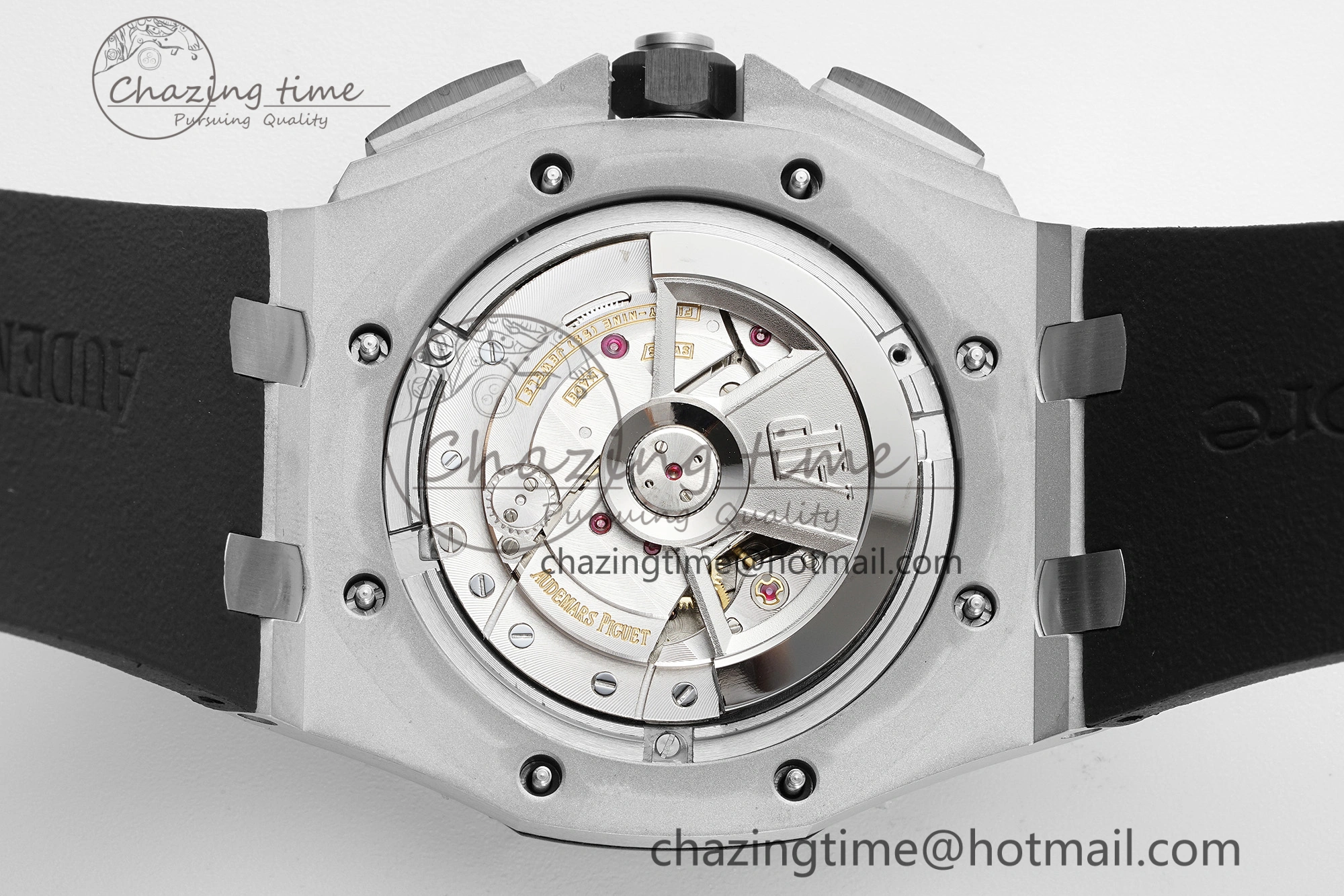 Royal Oak Offshore 44mm SS Black Ceramic Bezel RSF Best Edition White Black Dial on Rubber Strap A3126 V FastDry 4716