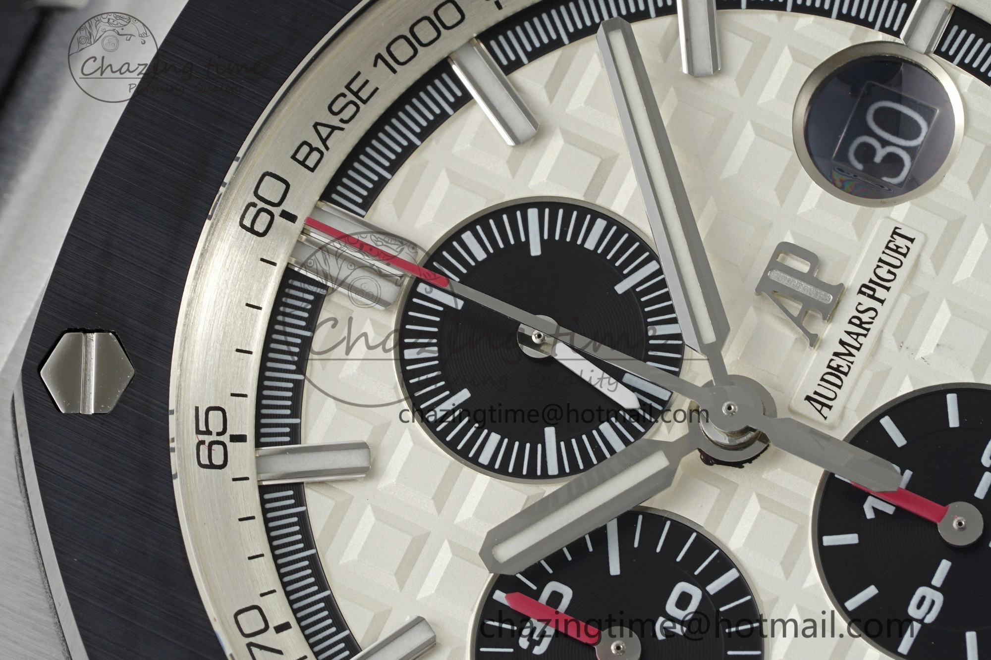 Royal Oak Offshore 44mm SS Black Ceramic Bezel RSF Best Edition White Black Dial on Rubber Strap A3126 V FastDry 4716