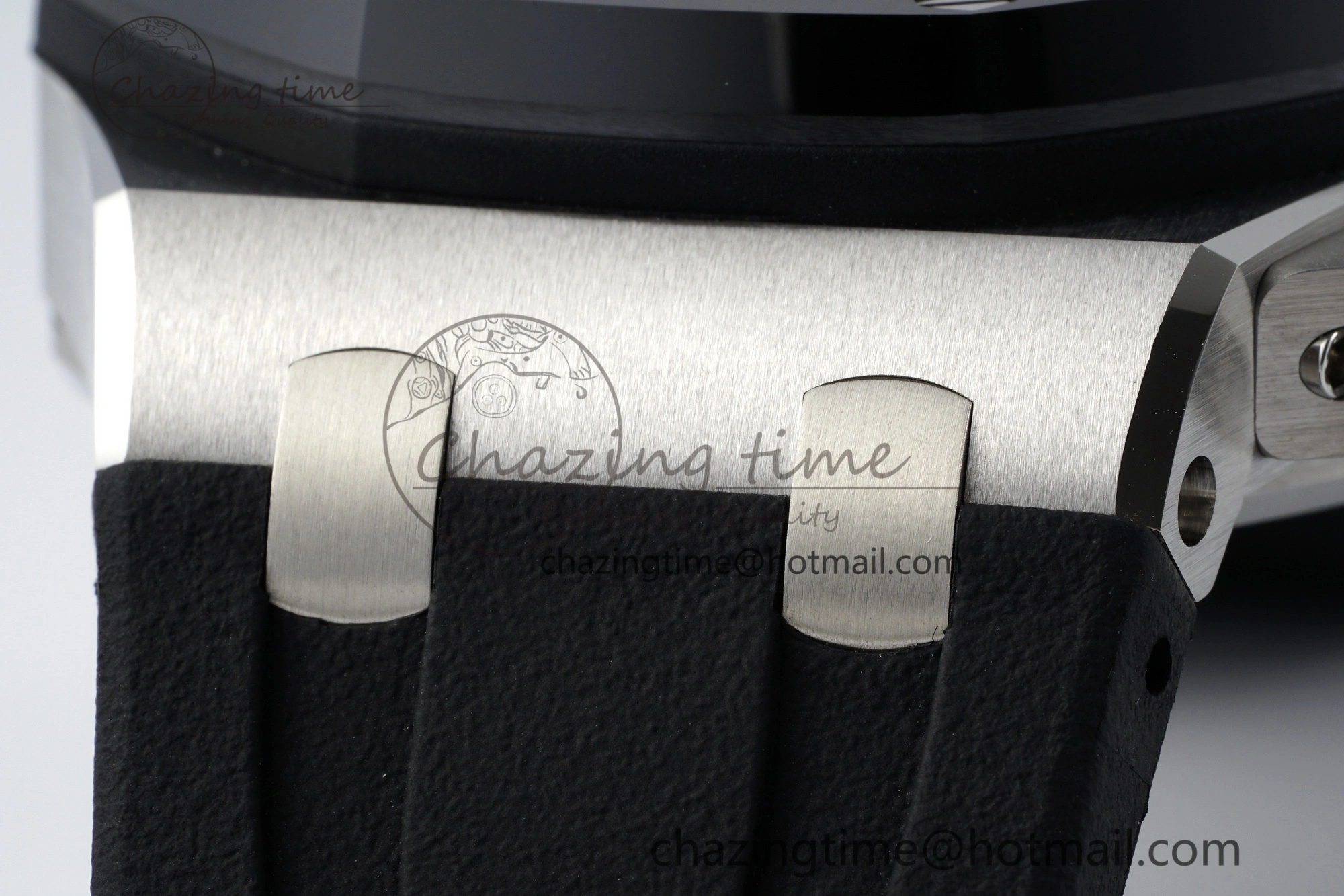 Royal Oak Offshore 44mm SS Black Ceramic Bezel RSF Best Edition White Black Dial on Rubber Strap A3126 V FastDry 4716