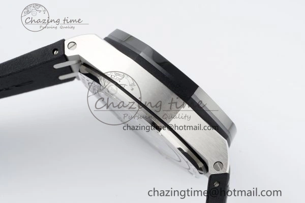 Royal Oak Offshore 44mm SS Black Ceramic Bezel RSF Best Edition White Black Dial on Rubber Strap A3126 V FastDry 4716