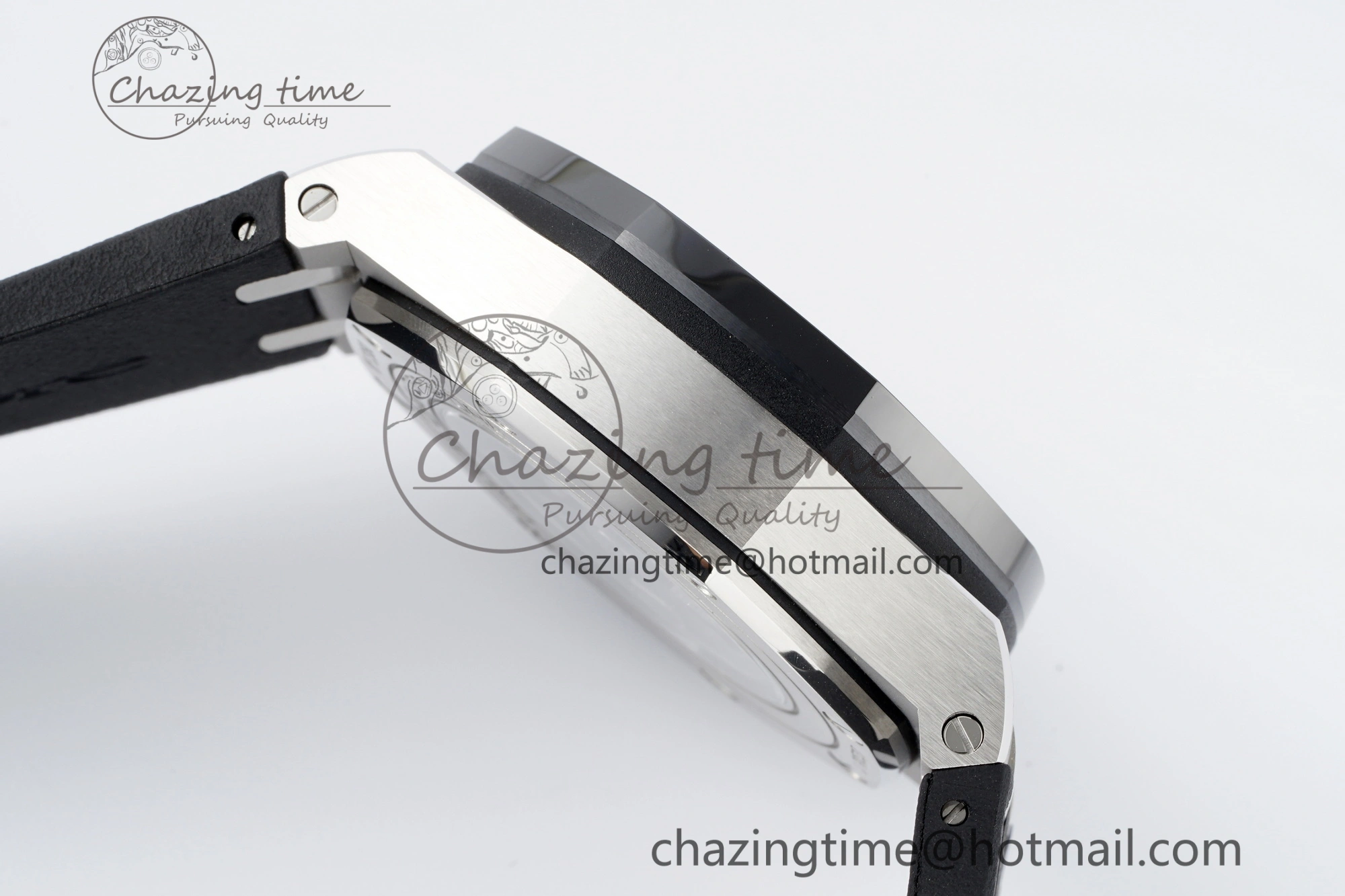 Royal Oak Offshore 44mm SS Black Ceramic Bezel RSF Best Edition White Black Dial on Rubber Strap A3126 V FastDry 4716