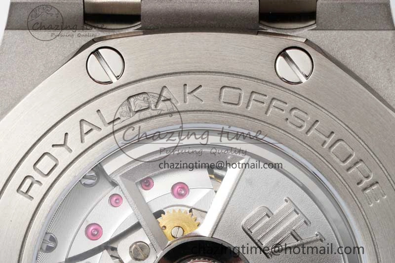 Royal Oak Offshore 44mm SS Blue Ceramic Bezel RSF Best Edition Blue Red Dial on Rubber Strap A SoftTouch 4754