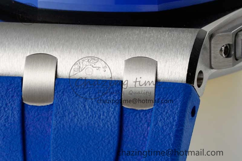 Chic Royal Oak Offshore 44mm SS Blue Ceramic Bezel RSF Best Edition Blue Yellow Dial on Rubber Strap A 4752