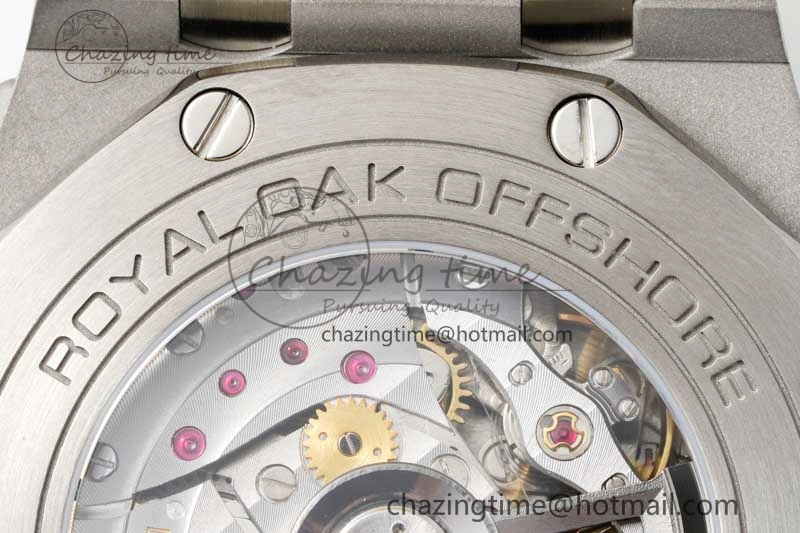 Chic Royal Oak Offshore 44mm SS Blue Ceramic Bezel RSF Best Edition Blue Yellow Dial on Rubber Strap A 4752