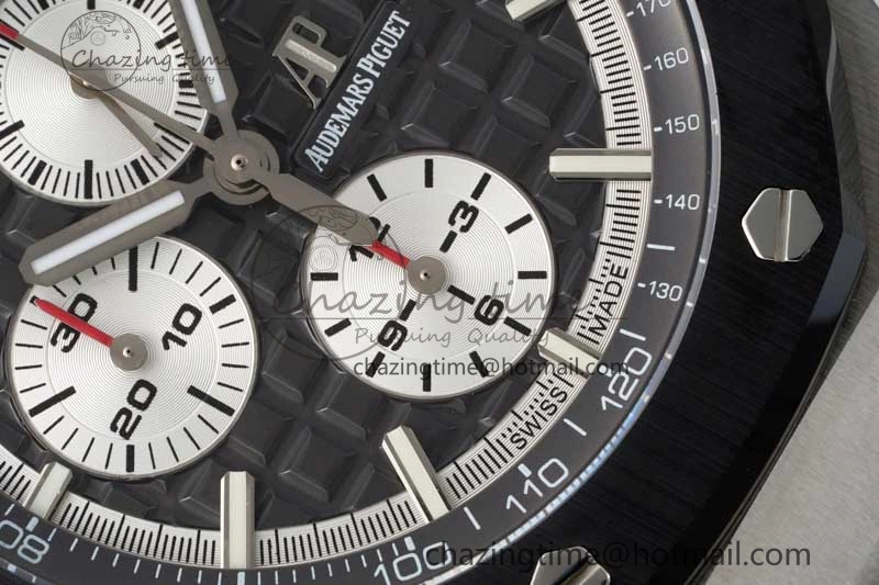 Comfortable Royal Oak Offshore 44mm SS Ceramic Bezel APF 1:1 Best Edition Gray Dial on Rubber Strap A 4723