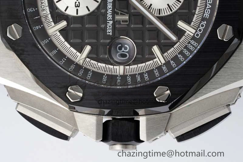 Comfortable Royal Oak Offshore 44mm SS Ceramic Bezel APF 1:1 Best Edition Gray Dial on Rubber Strap A 4723
