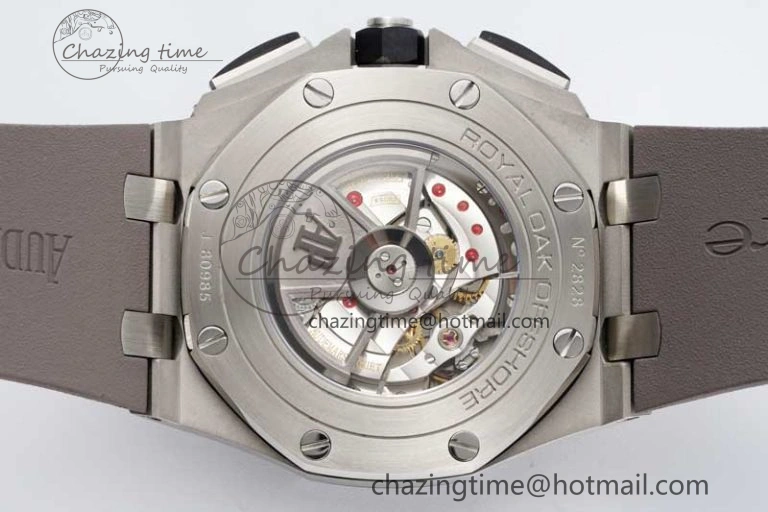 Comfortable Royal Oak Offshore 44mm SS Ceramic Bezel APF 1:1 Best Edition Gray Dial on Rubber Strap A 4723