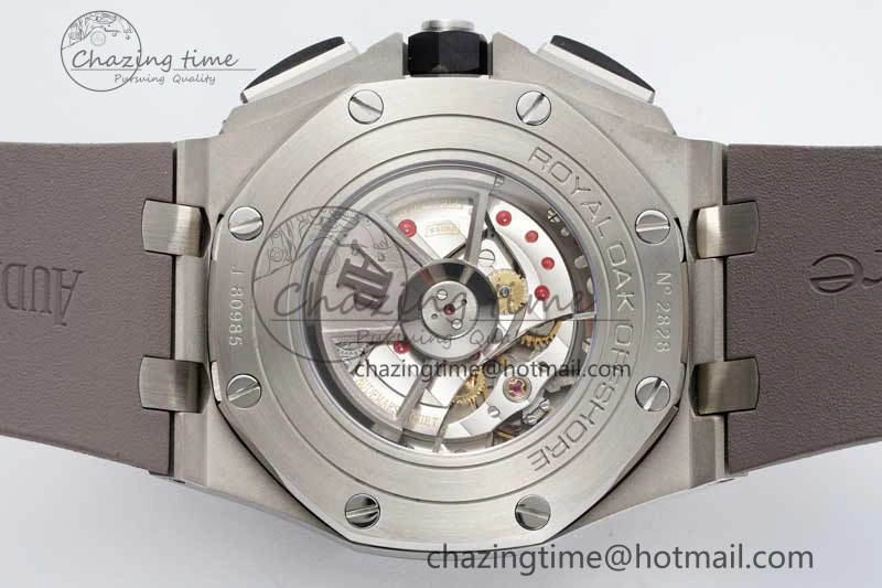 Comfortable Royal Oak Offshore 44mm SS Ceramic Bezel APF 1:1 Best Edition Gray Dial on Rubber Strap A 4723