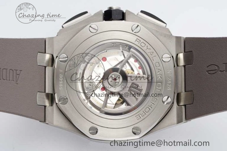Comfortable Royal Oak Offshore 44mm SS Ceramic Bezel APF 1:1 Best Edition Gray Dial on Rubber Strap A 4723
