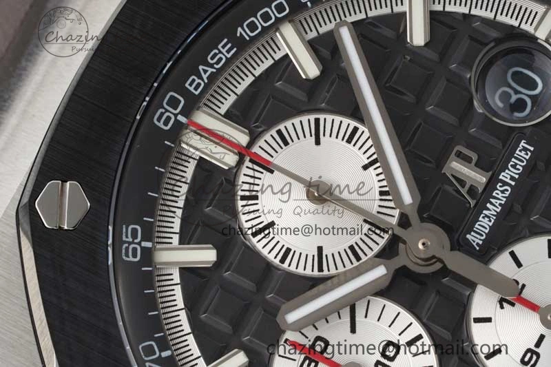 Comfortable Royal Oak Offshore 44mm SS Ceramic Bezel APF 1:1 Best Edition Gray Dial on Rubber Strap A 4723