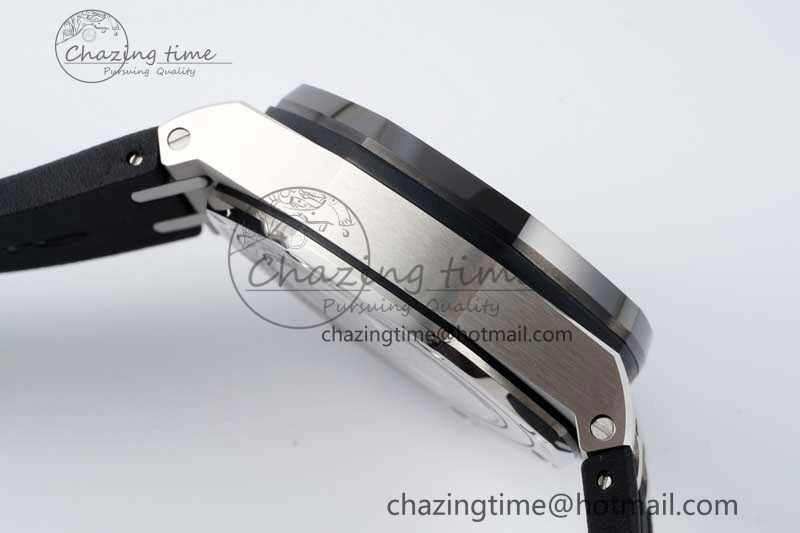 Stylish Royal Oak Offshore 44mm SS Ceramic Bezel APF 1:1 Best Edition White Dial on Rubber Strap A 4722