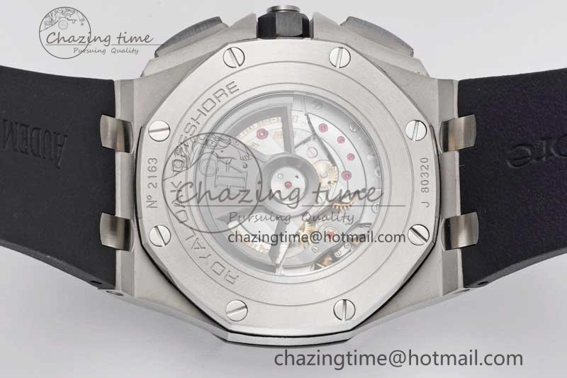 Royal Oak Offshore 44mm SS Ceramic Bezel JJF 1:1 Best Edition Black White Dial on Rubber Strap A3126 V Classic 4657