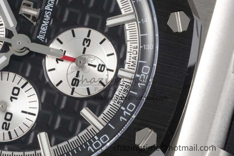 Royal Oak Offshore 44mm SS Ceramic Bezel JJF 1:1 Best Edition Black White Dial on Rubber Strap A3126 V Classic 4657
