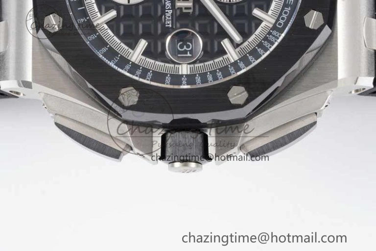Royal Oak Offshore 44mm SS Ceramic Bezel JJF 1:1 Best Edition Black White Dial on Rubber Strap A3126 V Classic 4657