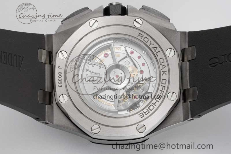 MoistureWicking Royal Oak Offshore 44mm SS Ceramic Bezel JJF 1:1 Best Edition Gray Dial on Rubber Strap A3126 V 4656