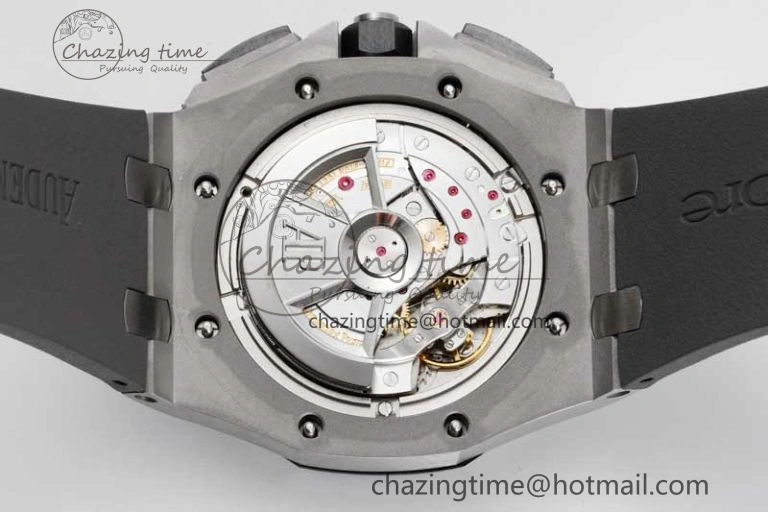 MoistureWicking Royal Oak Offshore 44mm SS Ceramic Bezel JJF 1:1 Best Edition Gray Dial on Rubber Strap A3126 V 4656