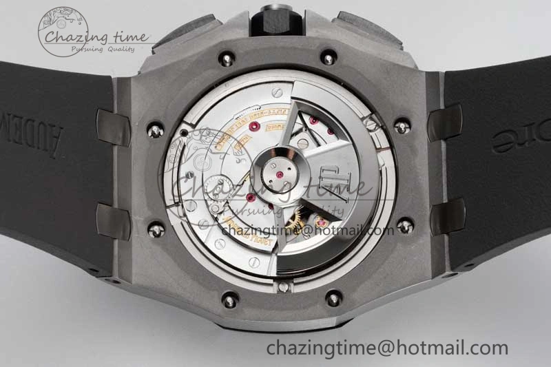 MoistureWicking Royal Oak Offshore 44mm SS Ceramic Bezel JJF 1:1 Best Edition Gray Dial on Rubber Strap A3126 V 4656