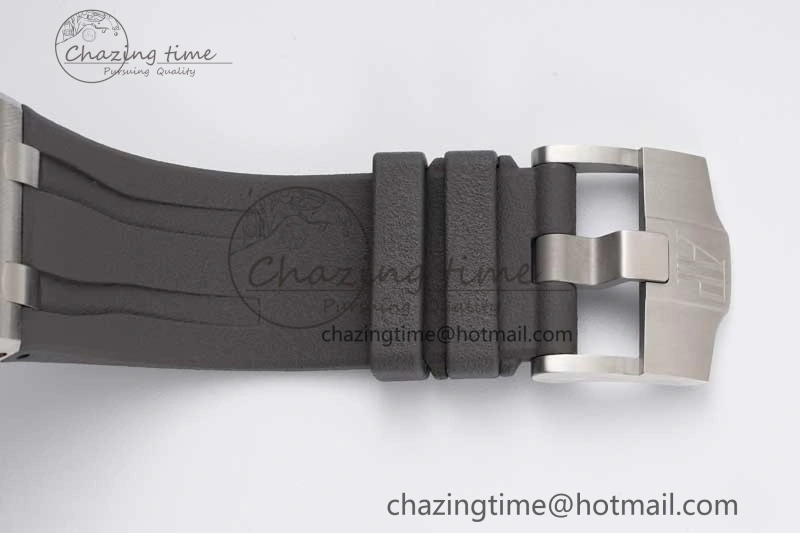 MoistureWicking Royal Oak Offshore 44mm SS Ceramic Bezel JJF 1:1 Best Edition Gray Dial on Rubber Strap A3126 V 4656