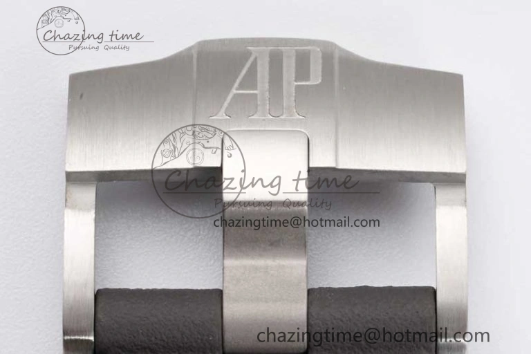 MoistureWicking Royal Oak Offshore 44mm SS Ceramic Bezel JJF 1:1 Best Edition Gray Dial on Rubber Strap A3126 V 4656