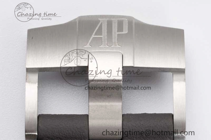 MoistureWicking Royal Oak Offshore 44mm SS Ceramic Bezel JJF 1:1 Best Edition Gray Dial on Rubber Strap A3126 V 4656