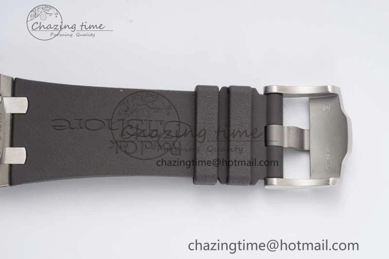 MoistureWicking Royal Oak Offshore 44mm SS Ceramic Bezel JJF 1:1 Best Edition Gray Dial on Rubber Strap A3126 V 4656