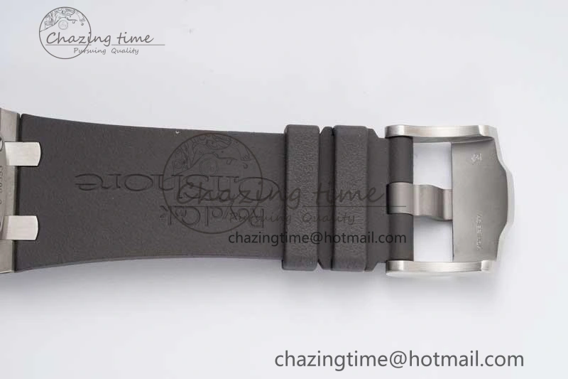MoistureWicking Royal Oak Offshore 44mm SS Ceramic Bezel JJF 1:1 Best Edition Gray Dial on Rubber Strap A3126 V 4656