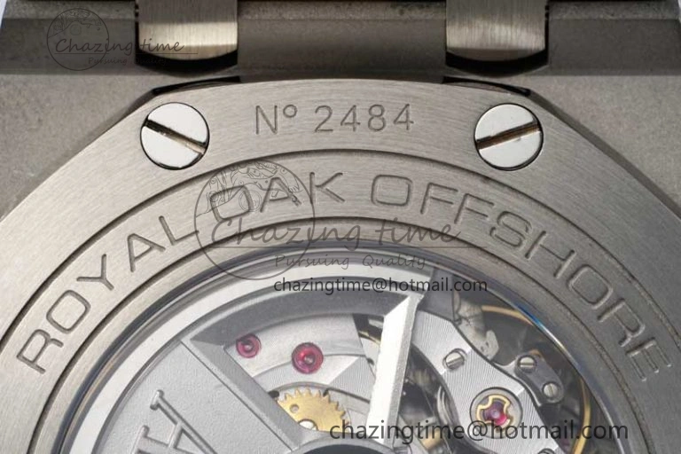 Royal Oak Offshore 44mm SS Green Ceramic Bezel APF 1:1 Best Edition Green Silver Dial on Camo Rubber Strap A Contemporary 4718