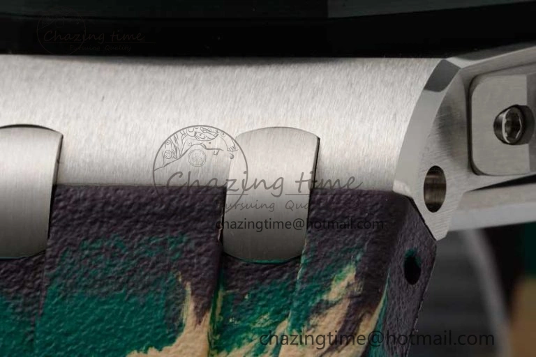 Royal Oak Offshore 44mm SS Green Ceramic Bezel JJF 1:1 Best Edition Cream Dial on Rubber Strap A3126 V AllSeason 4653