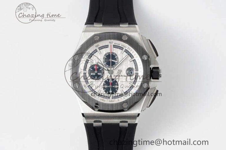 Sophisticated Royal Oak Offshore 44mm SS RSF 1:1 Best Edition White Dial on Black Rubber Strap A 4757