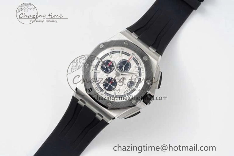 Sophisticated Royal Oak Offshore 44mm SS RSF 1:1 Best Edition White Dial on Black Rubber Strap A 4757