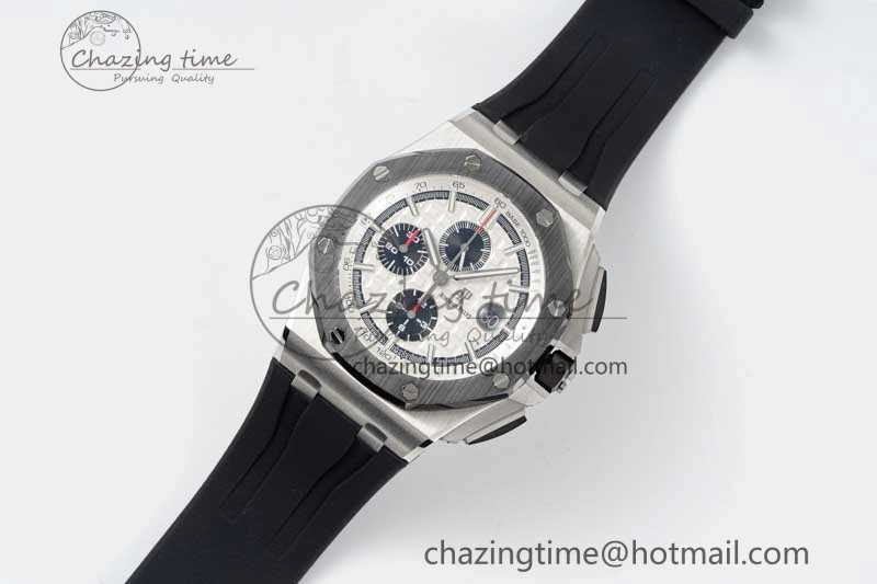 Sophisticated Royal Oak Offshore 44mm SS RSF 1:1 Best Edition White Dial on Black Rubber Strap A 4757