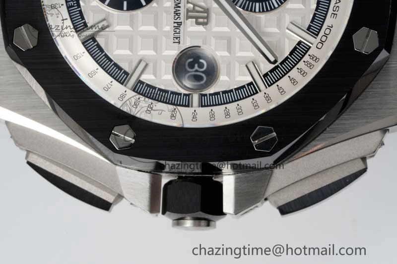 Sophisticated Royal Oak Offshore 44mm SS RSF 1:1 Best Edition White Dial on Black Rubber Strap A 4757
