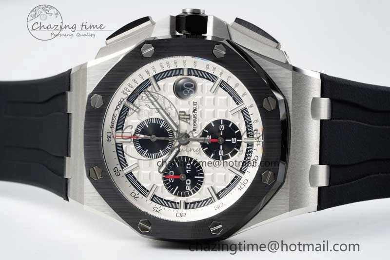 Sophisticated Royal Oak Offshore 44mm SS RSF 1:1 Best Edition White Dial on Black Rubber Strap A 4757