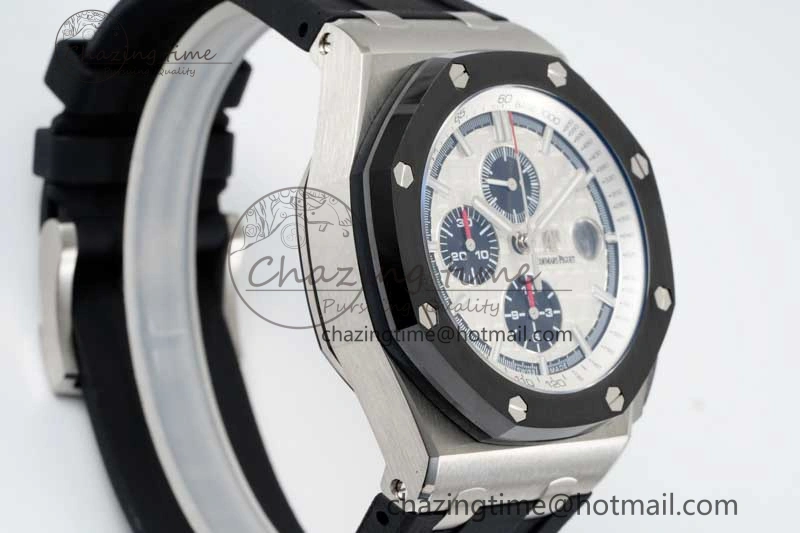 Sophisticated Royal Oak Offshore 44mm SS RSF 1:1 Best Edition White Dial on Black Rubber Strap A 4757