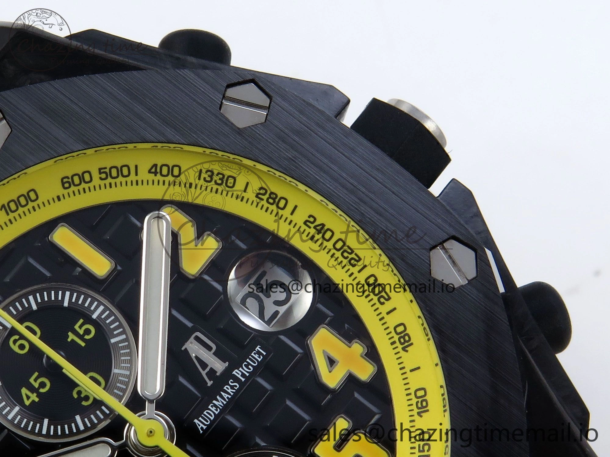 Royal Oak Offshore 44mm SS TKF 1:1 Best Edition Black Yellow Dial on Yellow Rubber Strap A SunProtective 4318